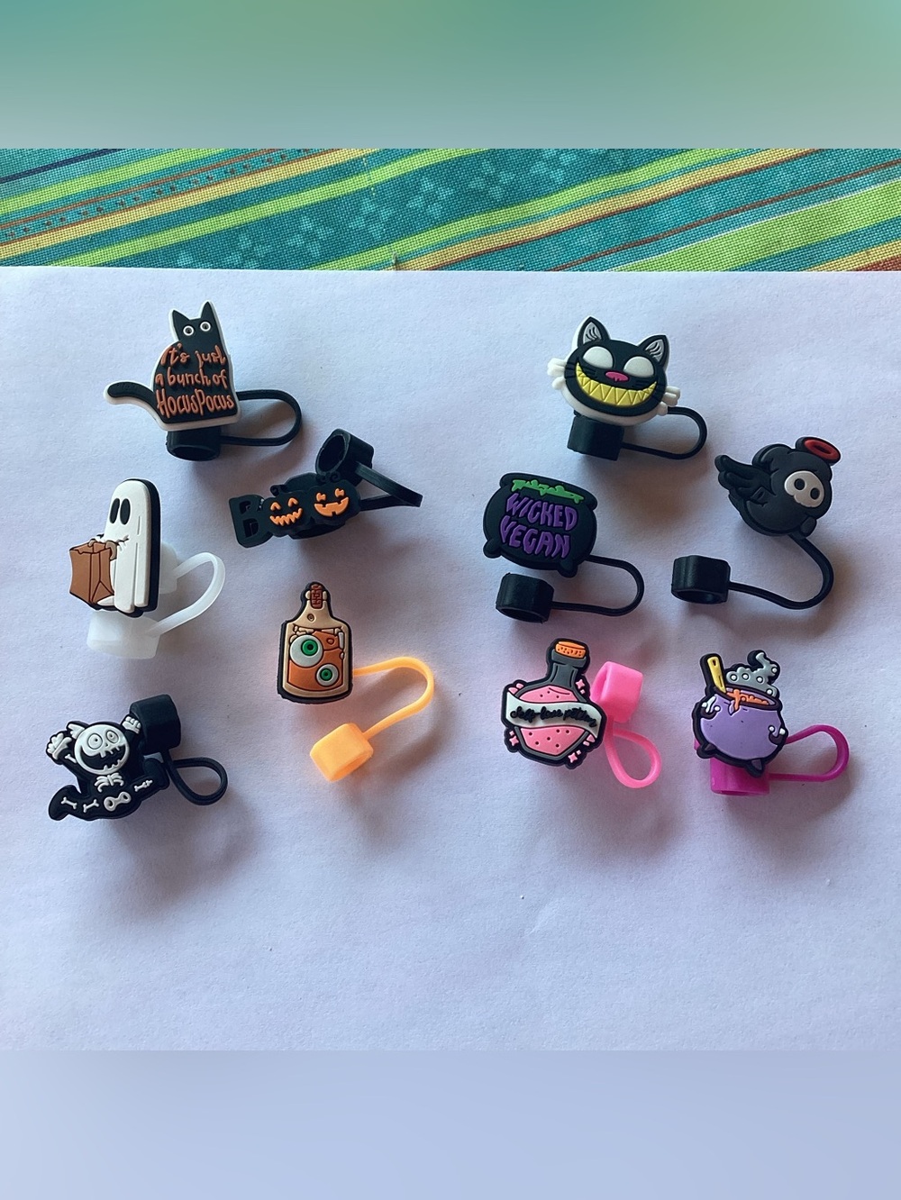 Halloween Straw Toppers - set of 10